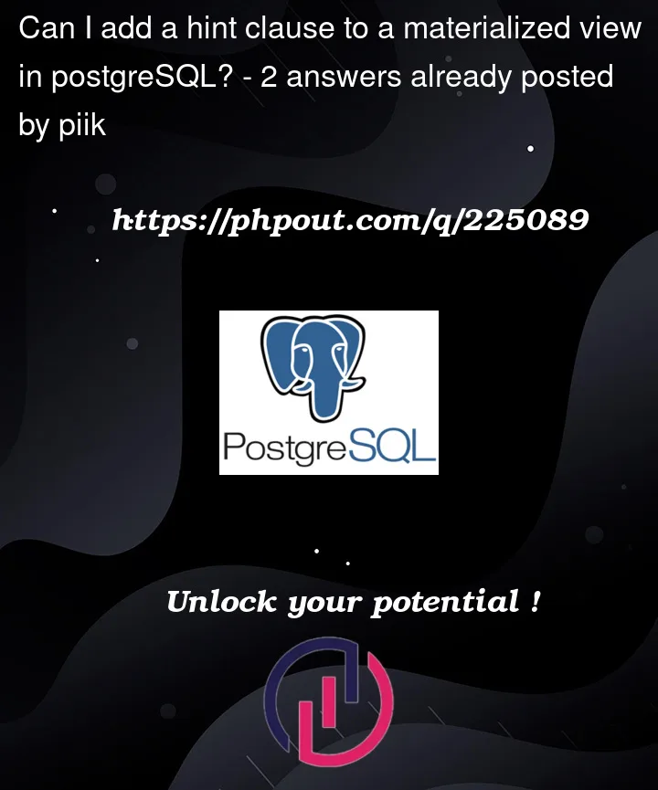 Question 225089 in PostgreSQL