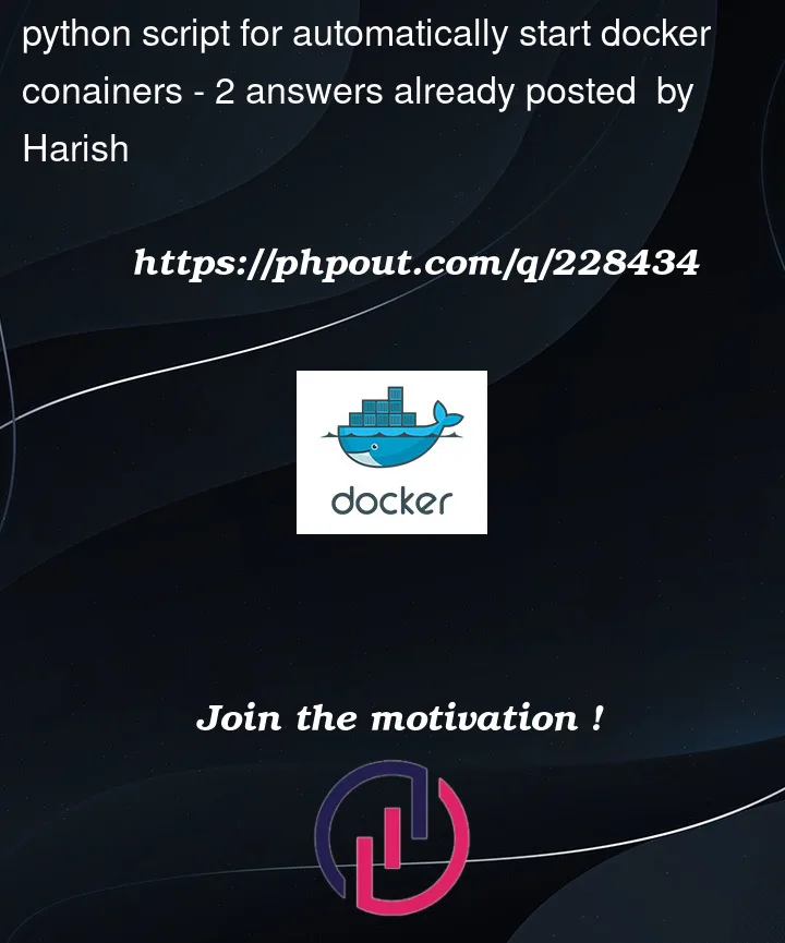 Question 228434 in Docker