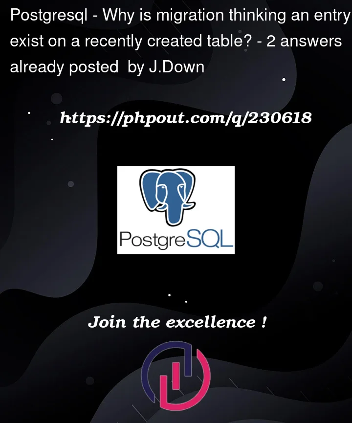 Question 230618 in PostgreSQL