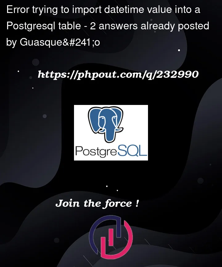 Question 232990 in PostgreSQL