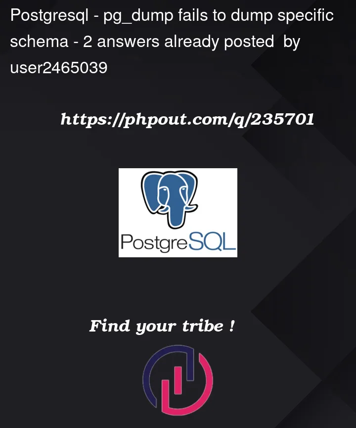 Question 235701 in PostgreSQL