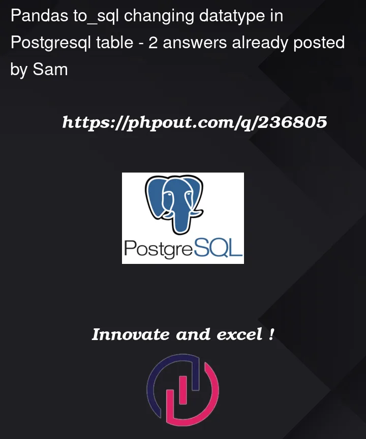 Question 236805 in PostgreSQL