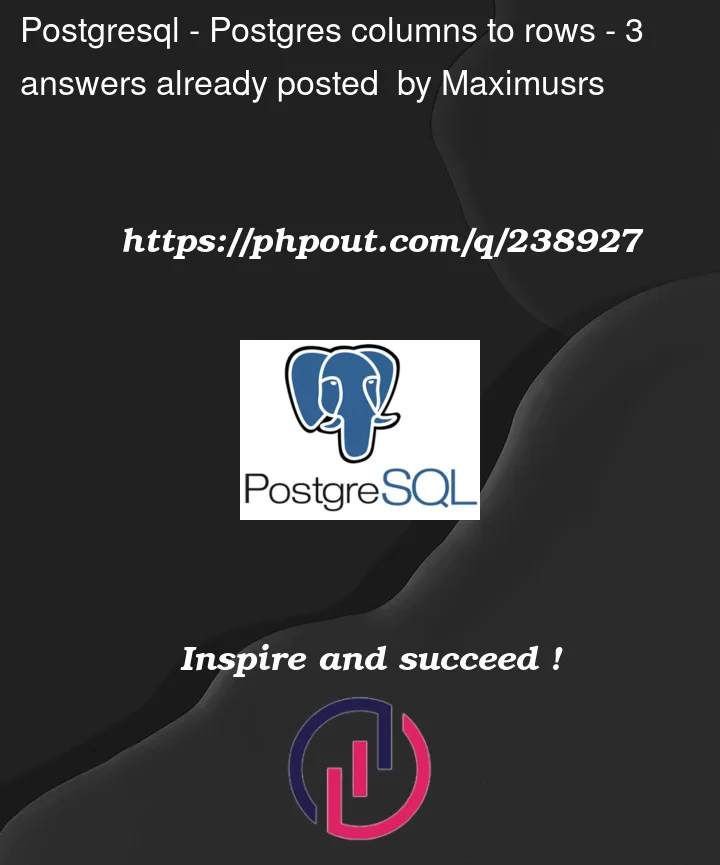 Question 238927 in PostgreSQL