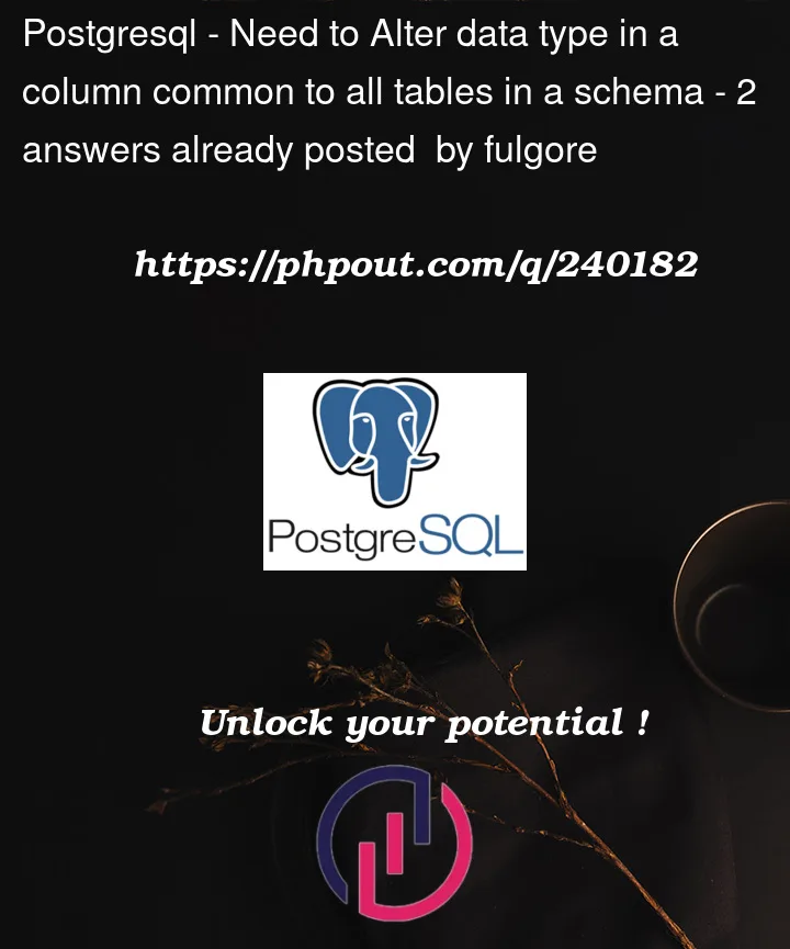 Question 240182 in PostgreSQL