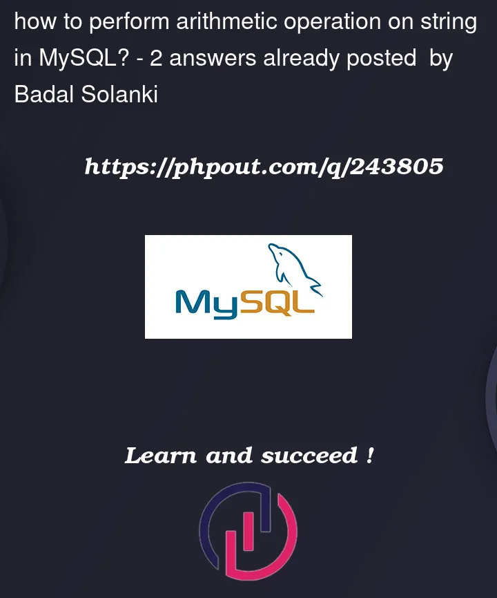 Question 243805 in Mysql