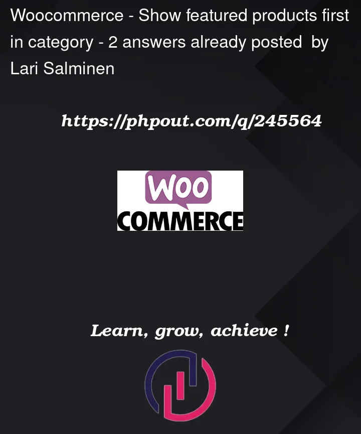 Question 245564 in Woocommerce