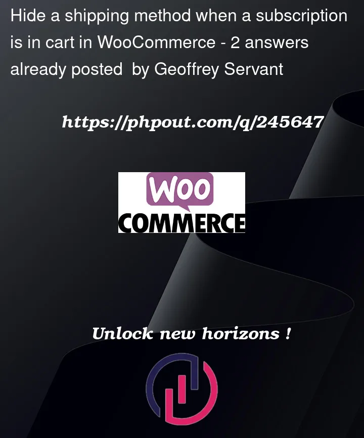 Question 245647 in Woocommerce