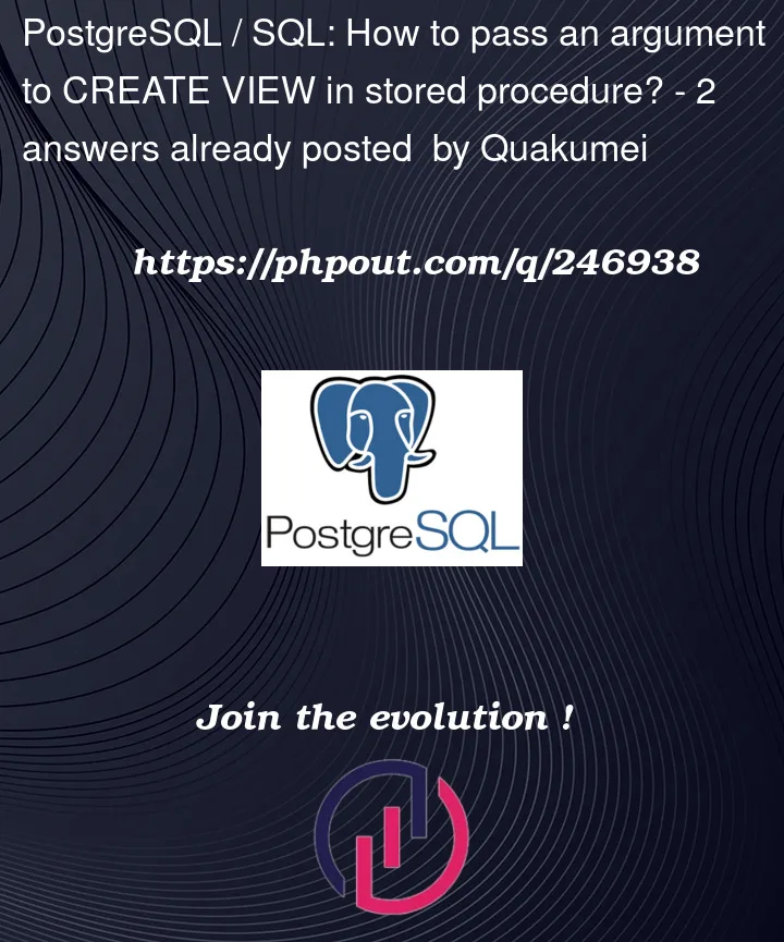 Question 246938 in PostgreSQL