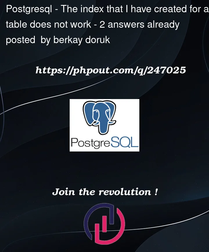 Question 247025 in PostgreSQL