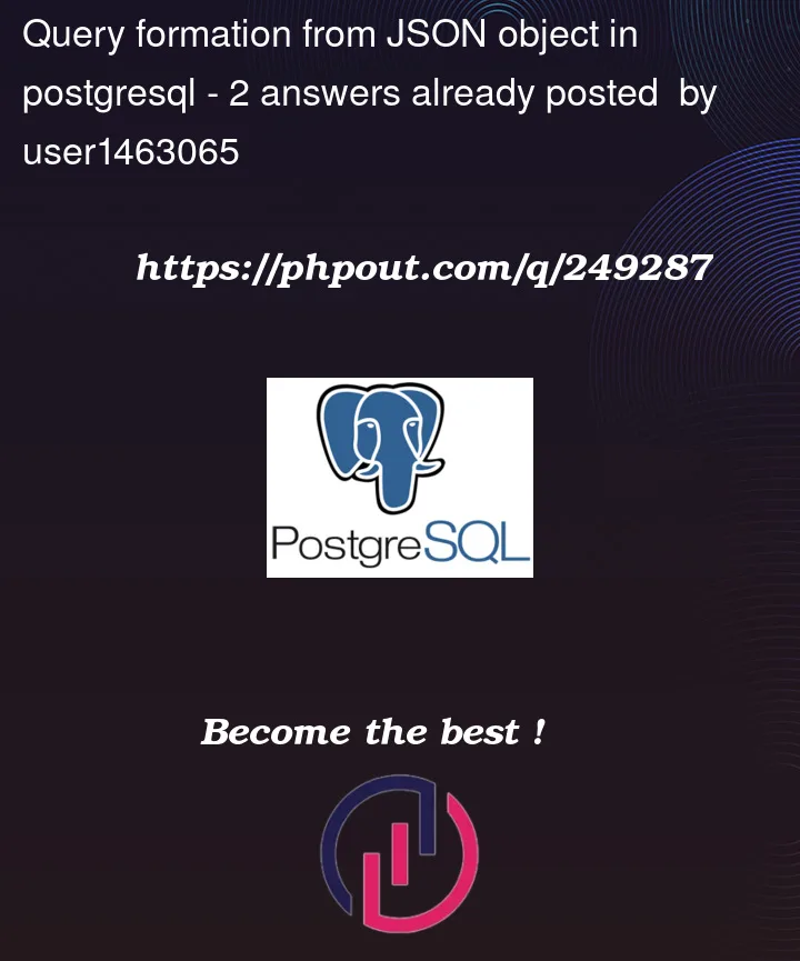 Question 249287 in PostgreSQL