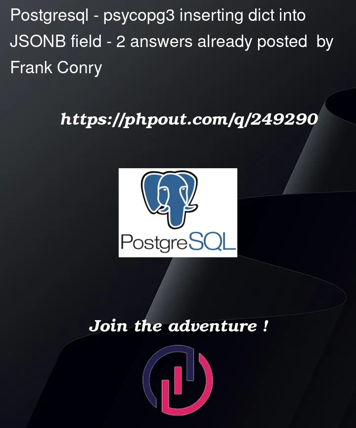 Question 249290 in PostgreSQL