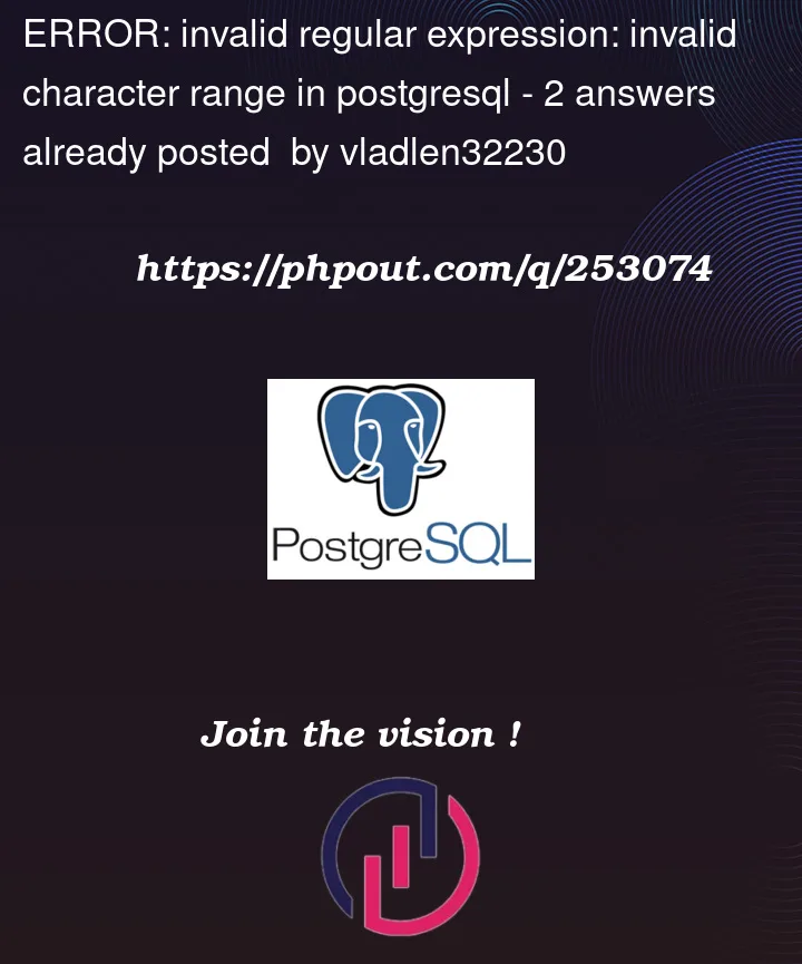 Question 253074 in PostgreSQL