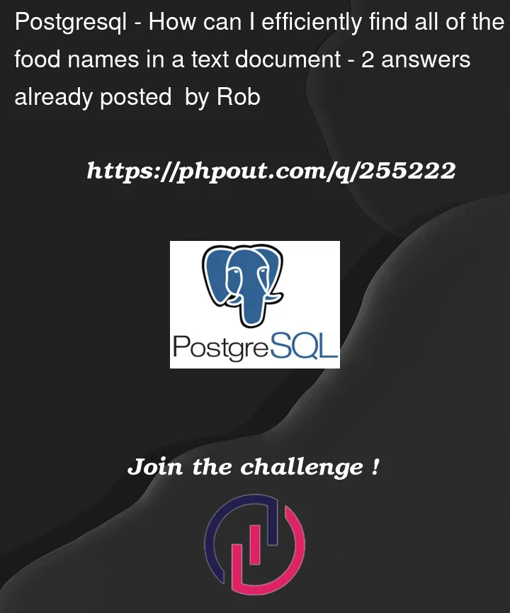 Question 255222 in PostgreSQL