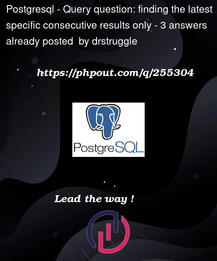 Question 255304 in PostgreSQL