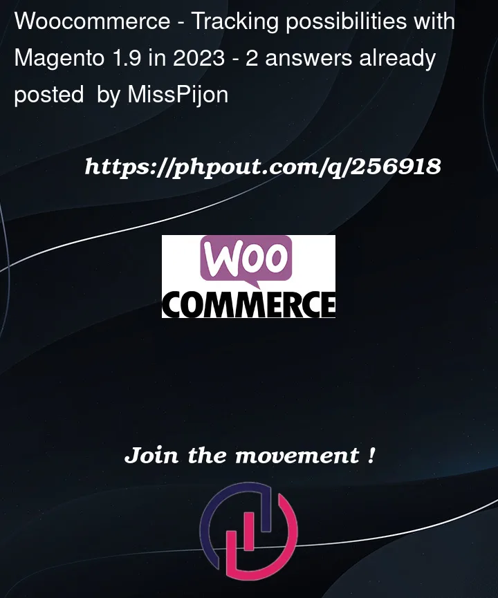 Question 256918 in Woocommerce