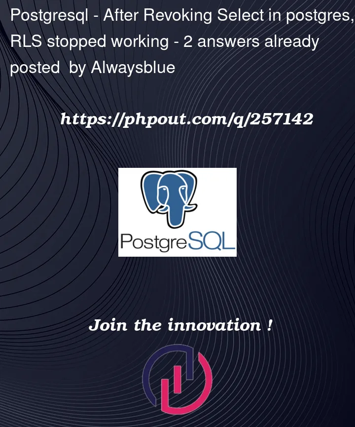 Question 257142 in PostgreSQL