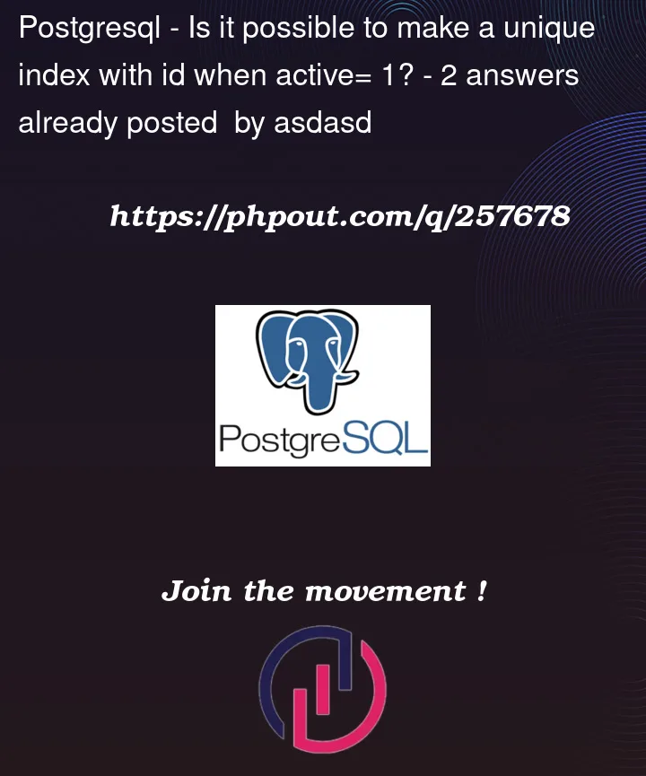 Question 257678 in PostgreSQL