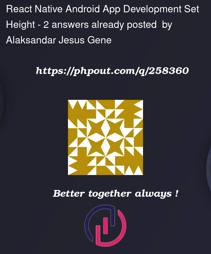 Question 258360 in React native