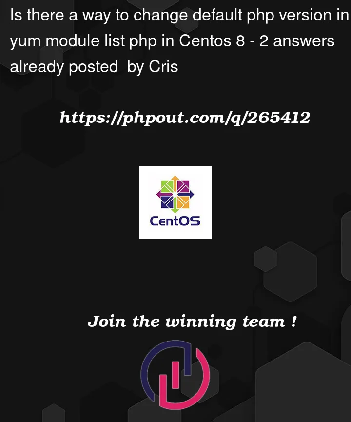 Question 265412 in CentOS