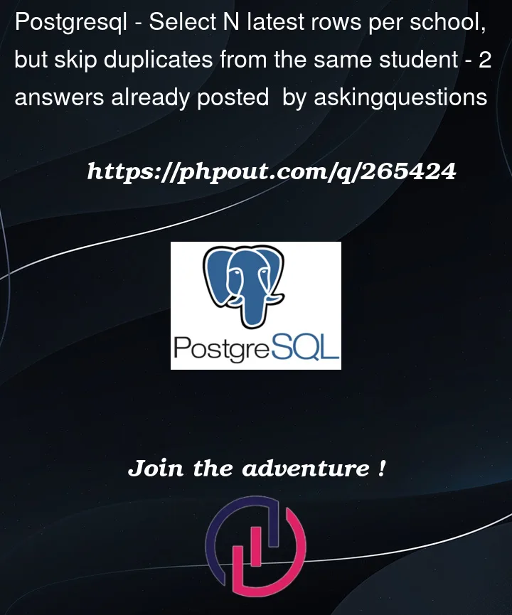 Question 265424 in PostgreSQL