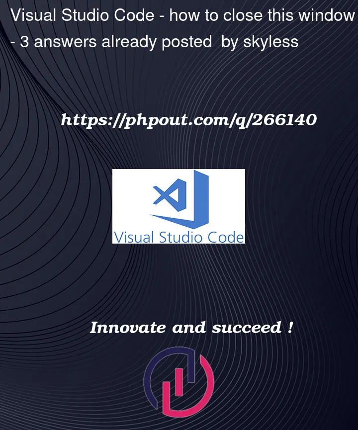 Question 266140 in Visual Studio Code