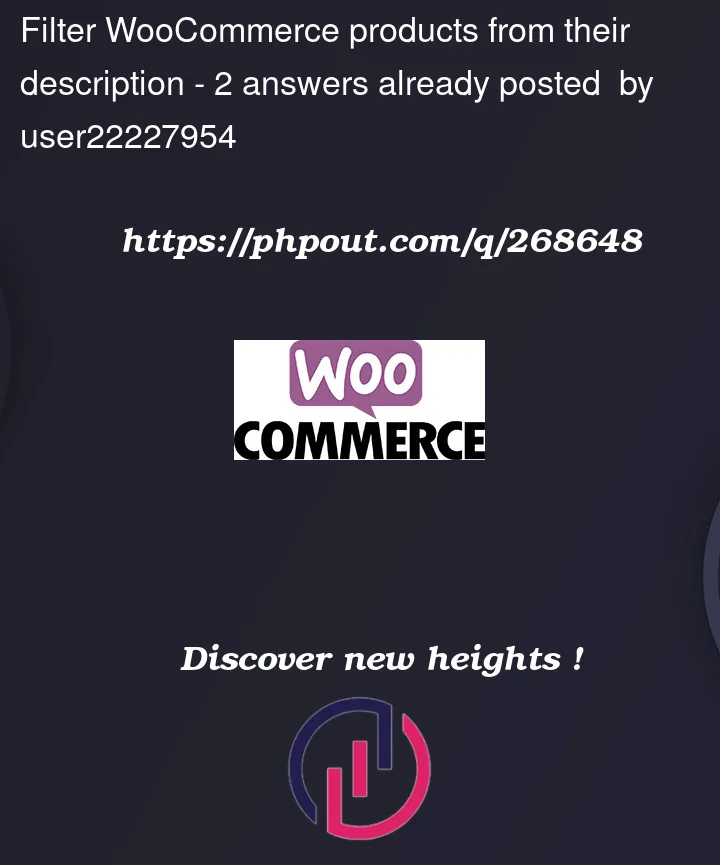 Question 268648 in Woocommerce