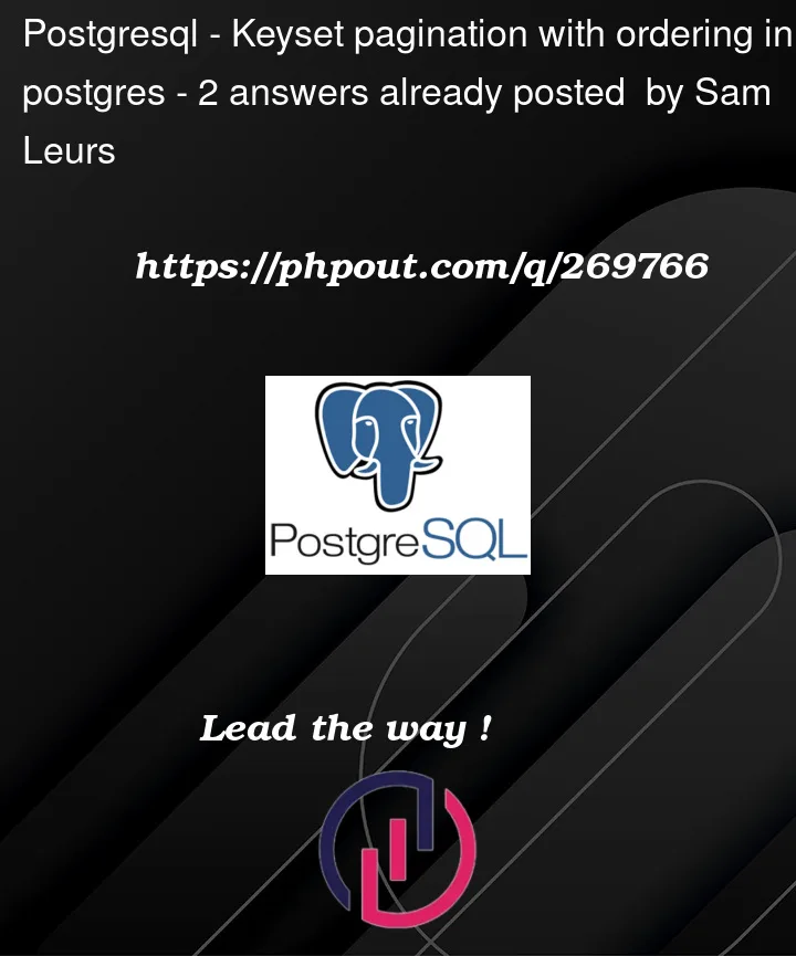 Question 269766 in PostgreSQL