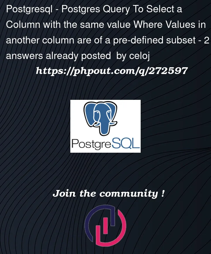 Question 272597 in PostgreSQL