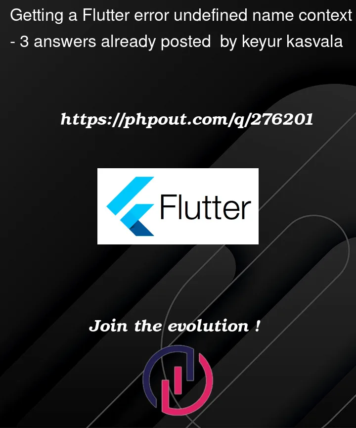 Question 276201 in Flutter