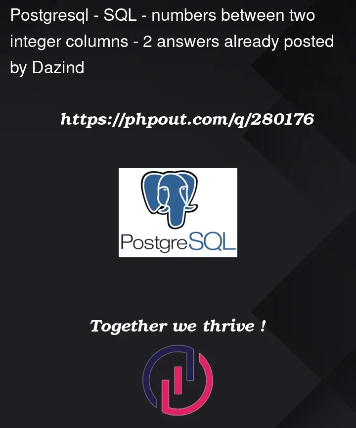 Question 280176 in PostgreSQL