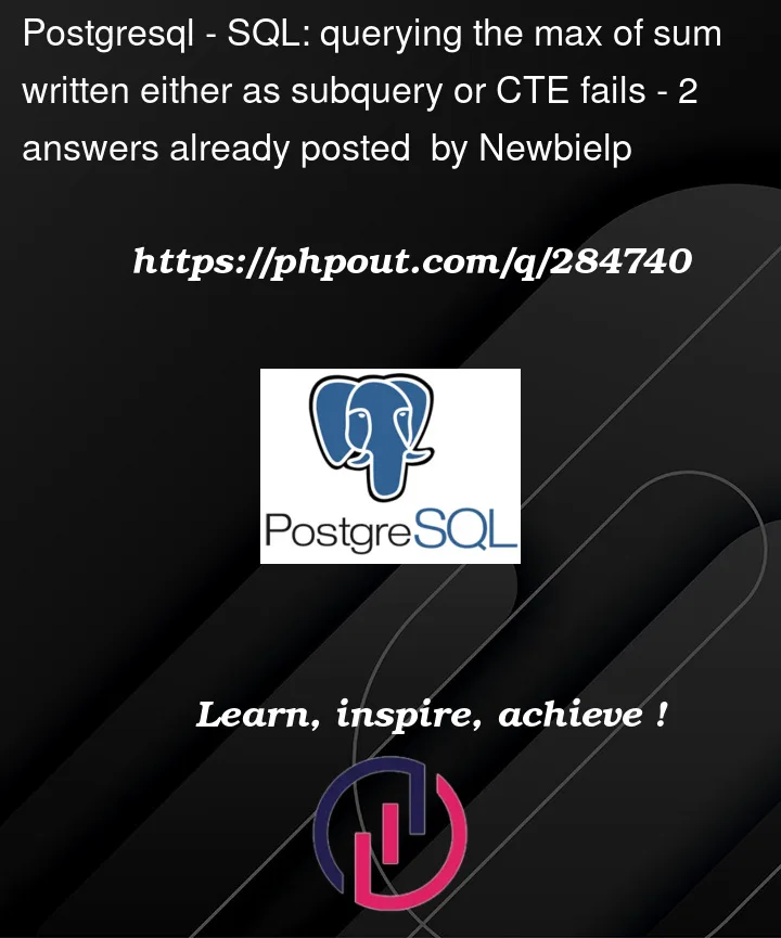 Question 284740 in PostgreSQL