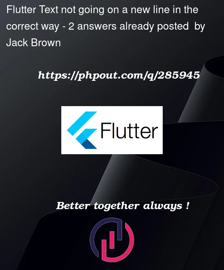 Question 285945 in Flutter