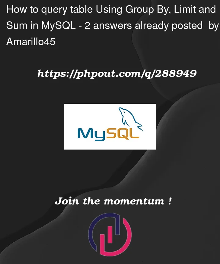 Question 288949 in Mysql