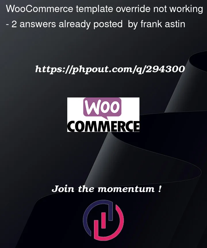 Question 294300 in Woocommerce