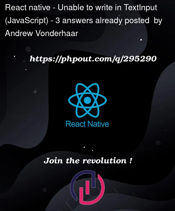 Question 295290 in React native