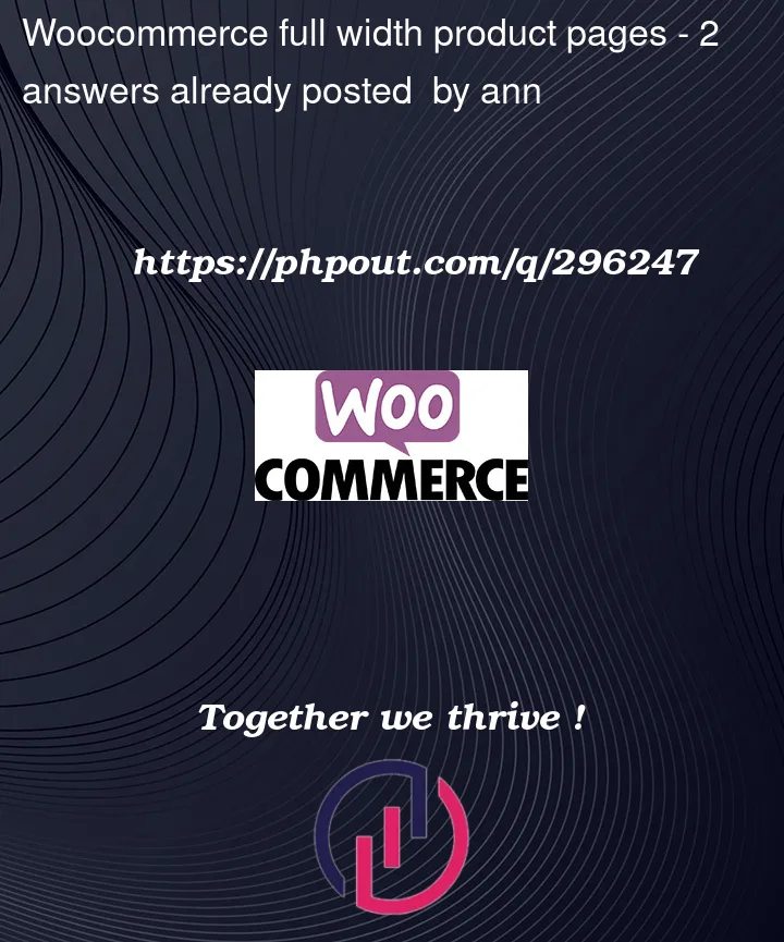 Question 296247 in Woocommerce