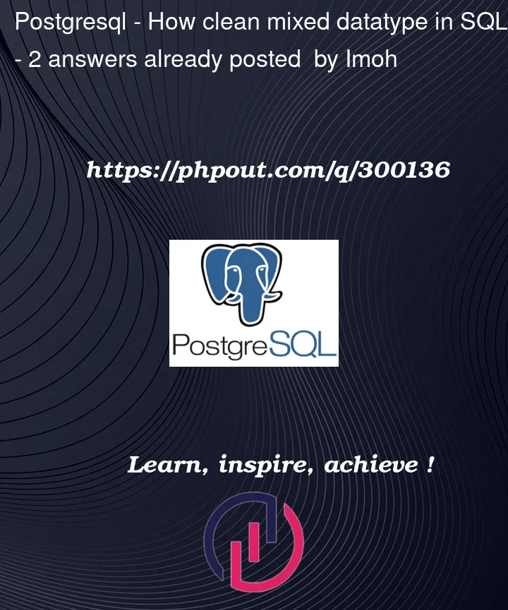 Question 300136 in PostgreSQL