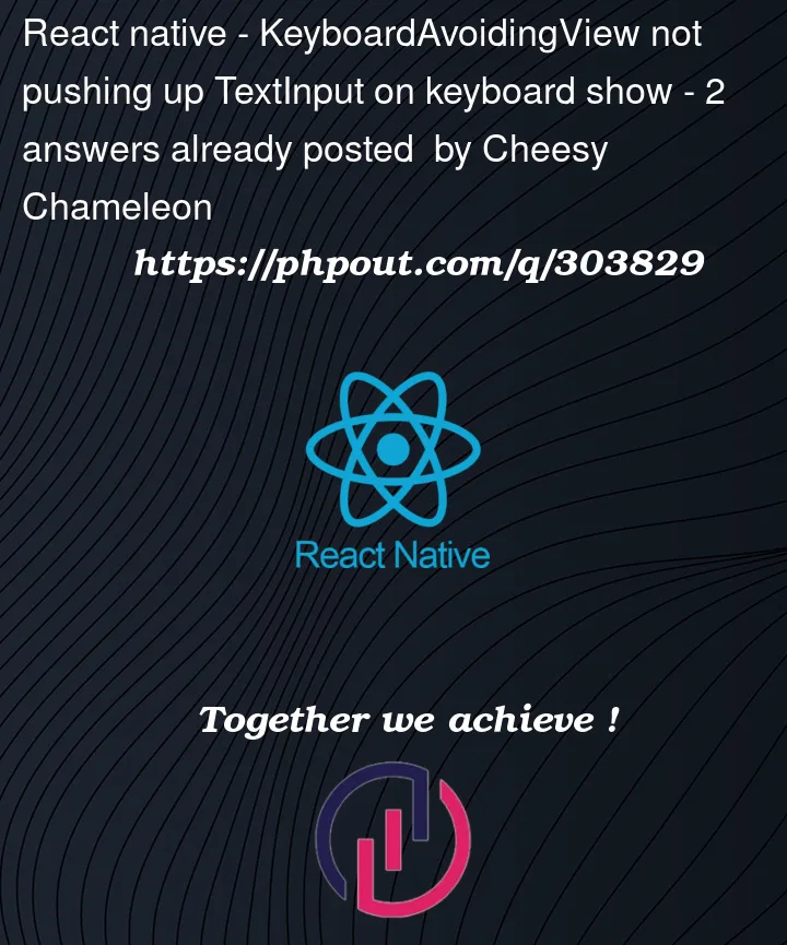 Question 303829 in React native