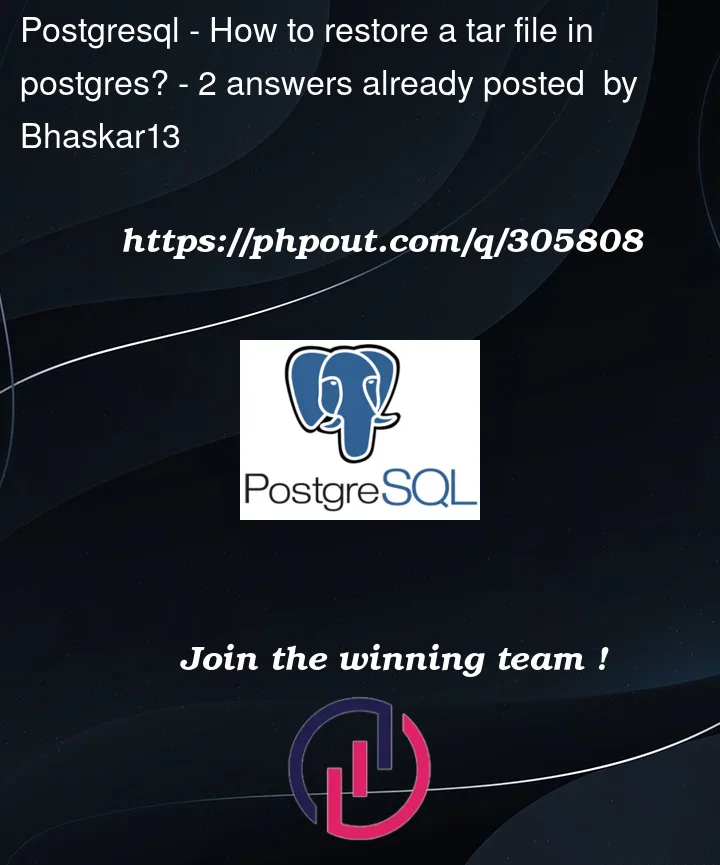 Question 305808 in PostgreSQL