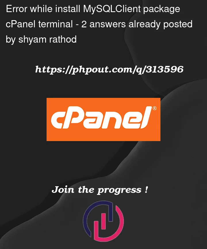 Question 313596 in cPanel