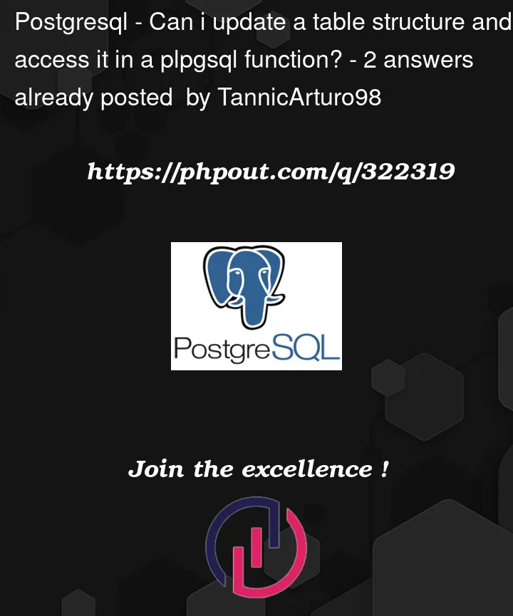 Question 322319 in PostgreSQL