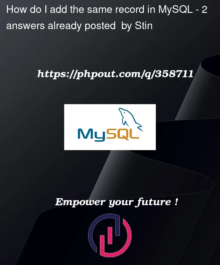 Question 358711 in Mysql