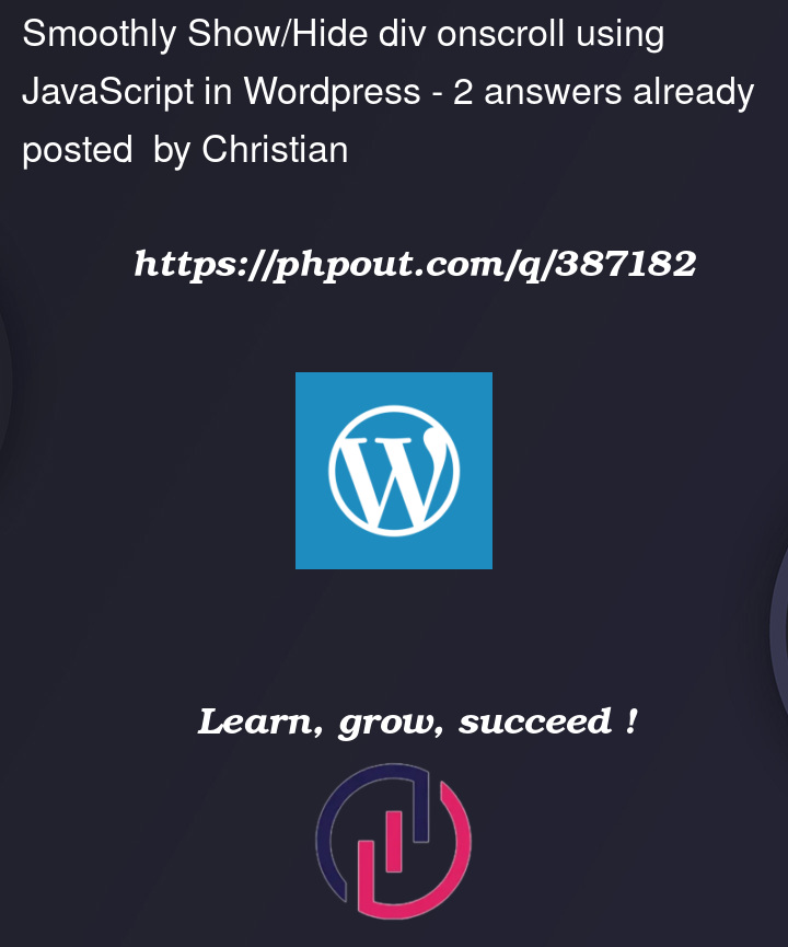 Question 387182 in Wordpress