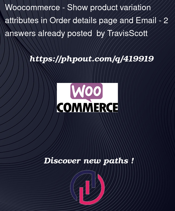 Question 419919 in Woocommerce