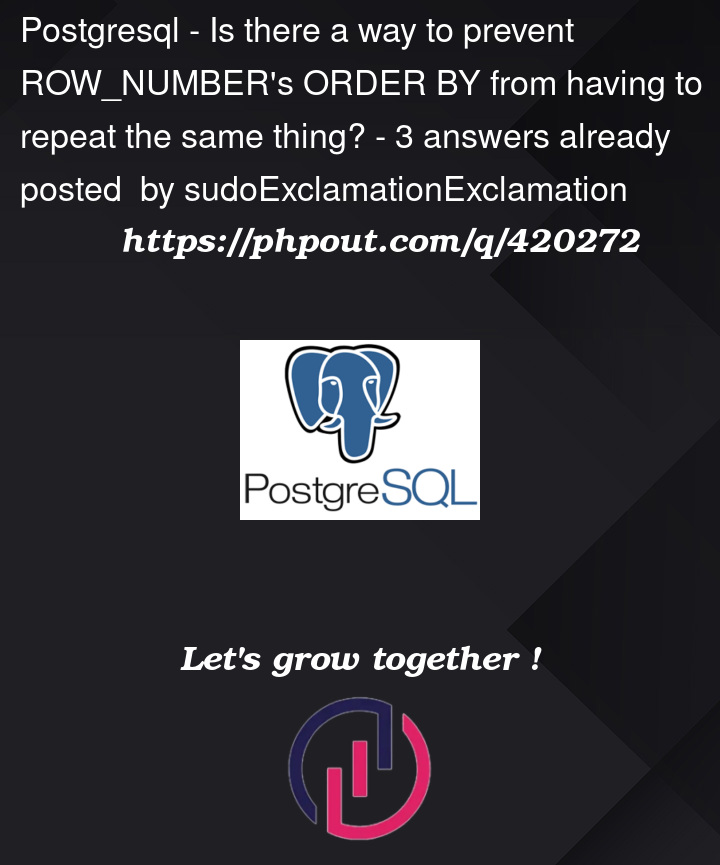 Question 420272 in PostgreSQL